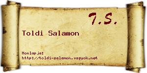 Toldi Salamon névjegykártya